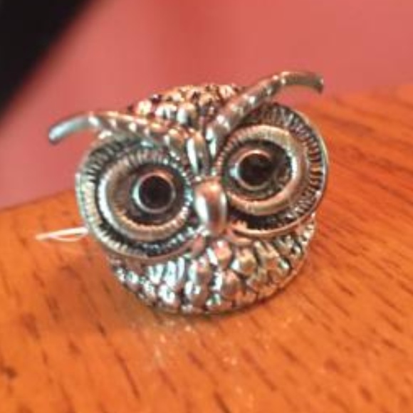 Shiny Silver Owl Ring - Picture 1 of 2